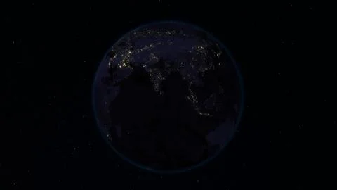3D rendering planet Earth from space against the background of the star sky Stock Illustration