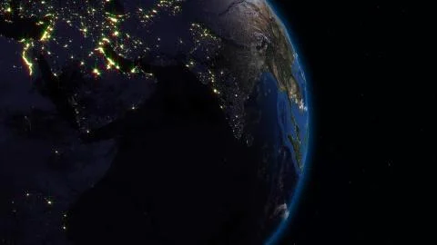 3D rendering planet Earth from space against the background of the star sky Stockillustratie