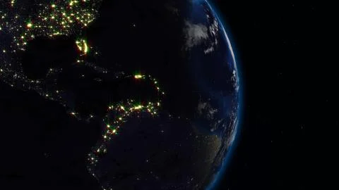 3D rendering planet Earth from space against the background of the star sky Stockillustratie