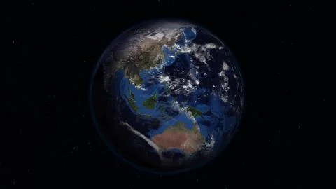 3D rendering planet Earth from space against the background of the star sky Stock Illustration