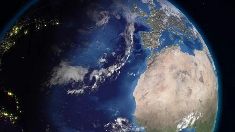 3D rendering planet Earth from space against the background of the star sky Stockillustratie