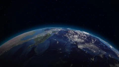 3D rendering planet Earth from space against the background of the star sky Stockillustratie