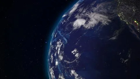 3D rendering planet Earth from space against the background of the star sky イラスト素材
