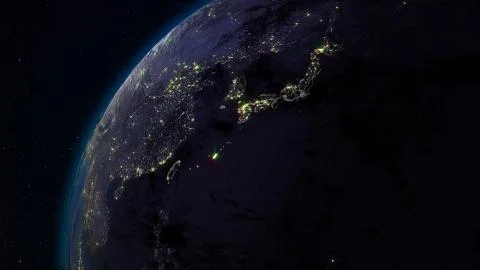 3D rendering planet Earth from space against the background of the star sky Stockillustratie