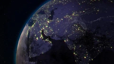 3D rendering planet Earth from space against the background of the star sky Stockillustratie