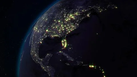 3D rendering planet Earth from space against the background of the star sky Stockillustratie