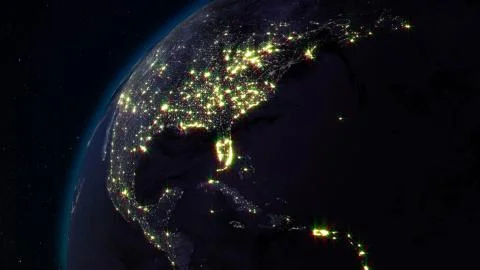 3D rendering planet Earth from space against the background of the star sky イラスト素材