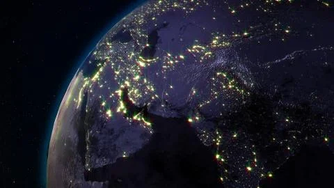 3D rendering planet Earth from space against the background of the star sky Stockillustratie