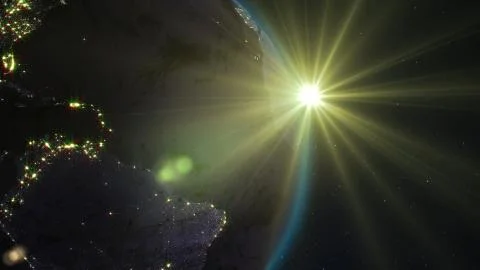3D rendering planet Earth from space against the background of the starry sky an Stock Illustration
