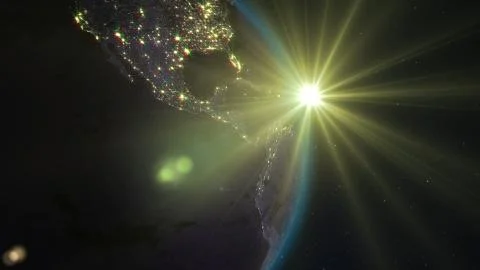 3D rendering planet Earth from space against the background of the starry sky an Stock Illustration