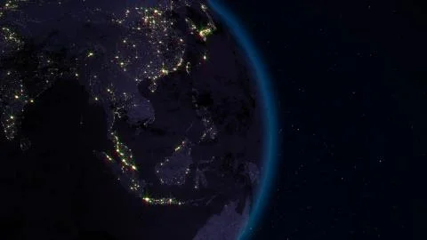 3D rendering planet Earth from space against the background of the star sky Stockillustratie