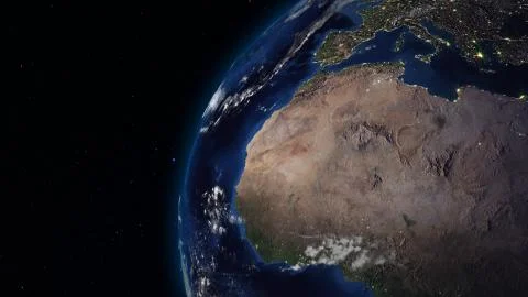 3D rendering planet Earth from space against the background of the star sky Stockillustratie