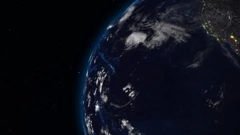 3D rendering planet Earth from space against the background of the star sky Stockillustratie