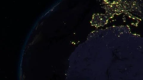 3D rendering planet Earth from space against the background of the star sky Stock Illustration