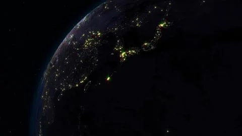 3D rendering planet Earth from space against the background of the star sky Stock Illustration
