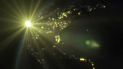 3D rendering planet Earth from space against the background of the starry sky an Stock Illustration