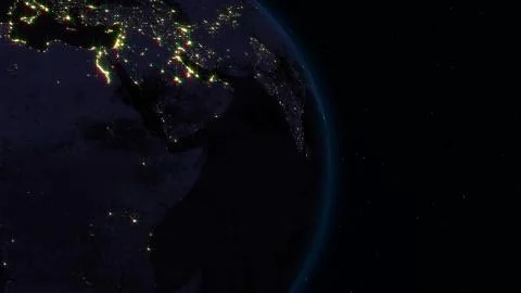 3D rendering planet Earth from space against the background of the star sky イラスト素材
