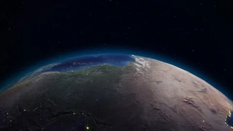 3D rendering planet Earth from space against the background of the star sky イラスト素材