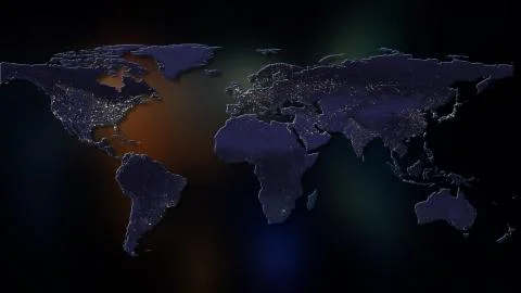 3D rendering of planet Earth. You can see continents, cities. Elements of this i Illustrazione stock