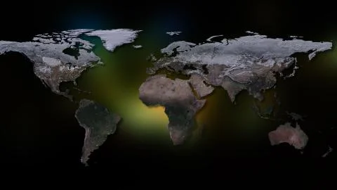 3D rendering of planet Earth. You can see continents, cities. Elements of this i 库存插图