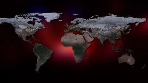 3D rendering of planet Earth. You can see continents, cities. Elements of this i 库存插图