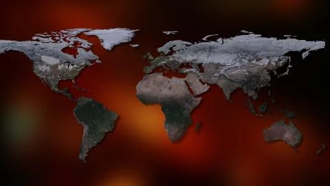 3D rendering of planet Earth. You can see continents, cities. Elements of this i Illustrazione stock