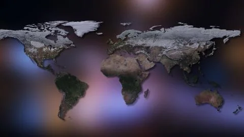 3D rendering of planet Earth. You can see continents, cities. Elements of this i Illustrazione stock