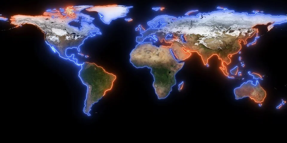 3D rendering of planet Earth. You can see continents, cities. Elements of this i Stock Illustration