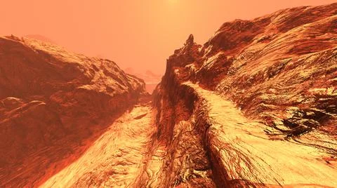 3D Rendering Planet Mars Lanscape Stock Illustration