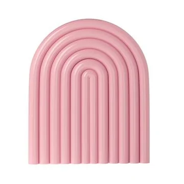 3d rendering of plaster molds Abstract geometry arch. Minimalistic forms Illustrazione stock