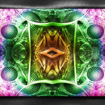 3D rendering of plastic background with embossed fractal on leather Stock Illustration