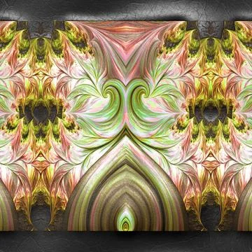 3D rendering of plastic background with embossed fractal on leather Illustrazione stock