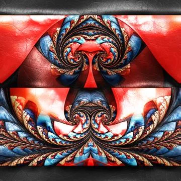 3D rendering of plastic background with embossed fractal on leather Stock Illustration