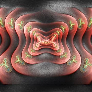 3D rendering of plastic background with embossed fractal on leather Illustrazione stock