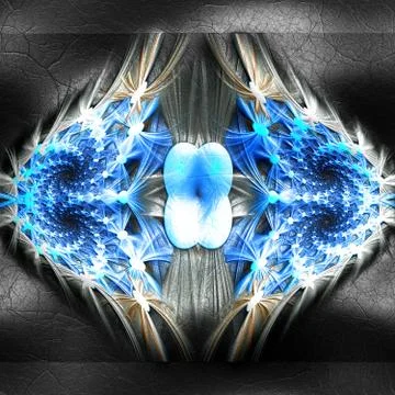 3D rendering of plastic background with embossed fractal on leather Illustrazione stock