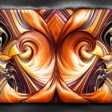 3D rendering of plastic background with embossed fractal on leather Stock Illustration