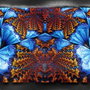 3D rendering of plastic background with embossed fractal on leather Stock Illustration