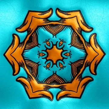 3D rendering of plastic background tile with vintage ornament Stock Illustration