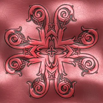 3D rendering of plastic background tile with vintage ornament Stock Illustration