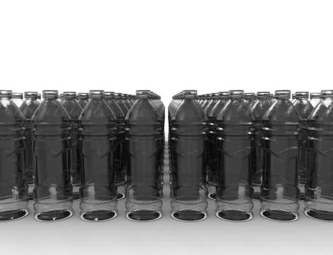 3D rendering of plastic bottles isolated in white studio background Stock Illustration