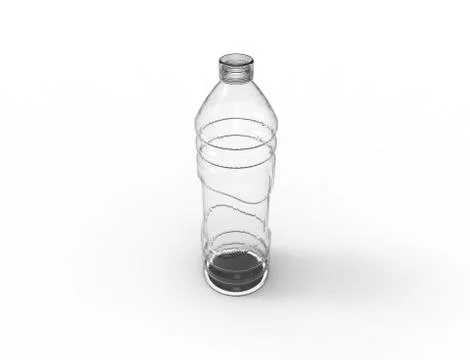 3D rendering of plastic bottles isolated in white studio background Stock Illustration