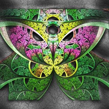 3D rendering of plastic fractal on leather Stock Illustration