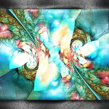 3D rendering of plastic fractal on leather Stock Illustration