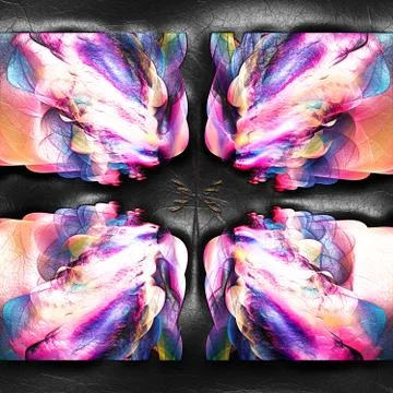 3D rendering of plastic fractal on leather Stock Illustration