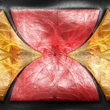 3D rendering of plastic fractal on leather Illustrazione stock