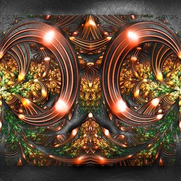 3D rendering of plastic fractal on leather Stock Illustration