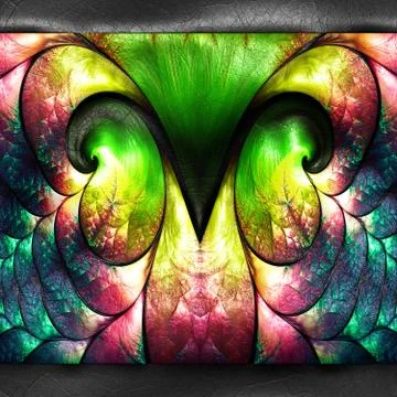 3D rendering of plastic fractal on leather Stock Illustration