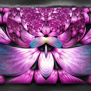 3D rendering of plastic fractal on leather Stock Illustration