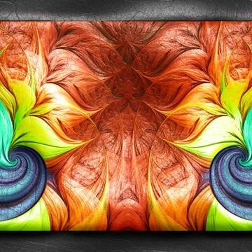 3D rendering of plastic fractal on leather Stock Illustration