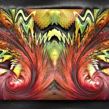 3D rendering of plastic fractal on leather Stock Illustration